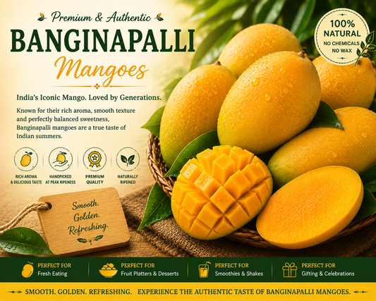 🥭 Banginapalli Mangoes - 3 KG - (approx 6–8 lbs)